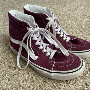 vans purple high tops women’s size 8.5